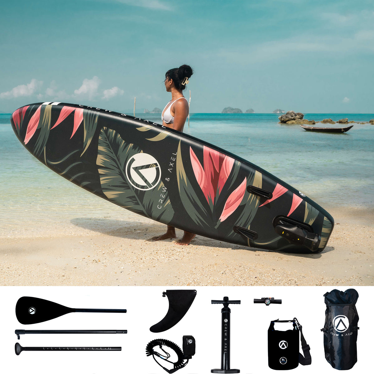 アクセルウェイブボード Crew Axel Inflatable Stand Up Paddle Board SUP Set 10' x 33” x 6” Flor